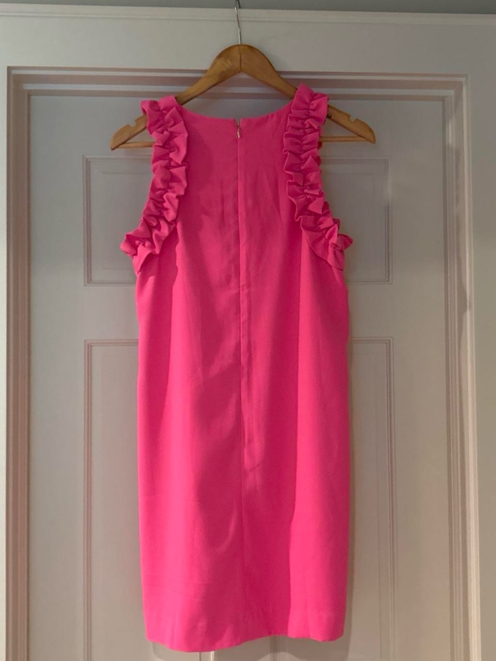 Lilly Pulitzer Bright Hot Pink Ruffle Sleeve Shift Dress - Picture 4 of 4